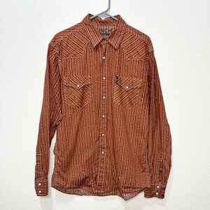 Cinch Men's Brown Print Modern Button Down‎ Shirt